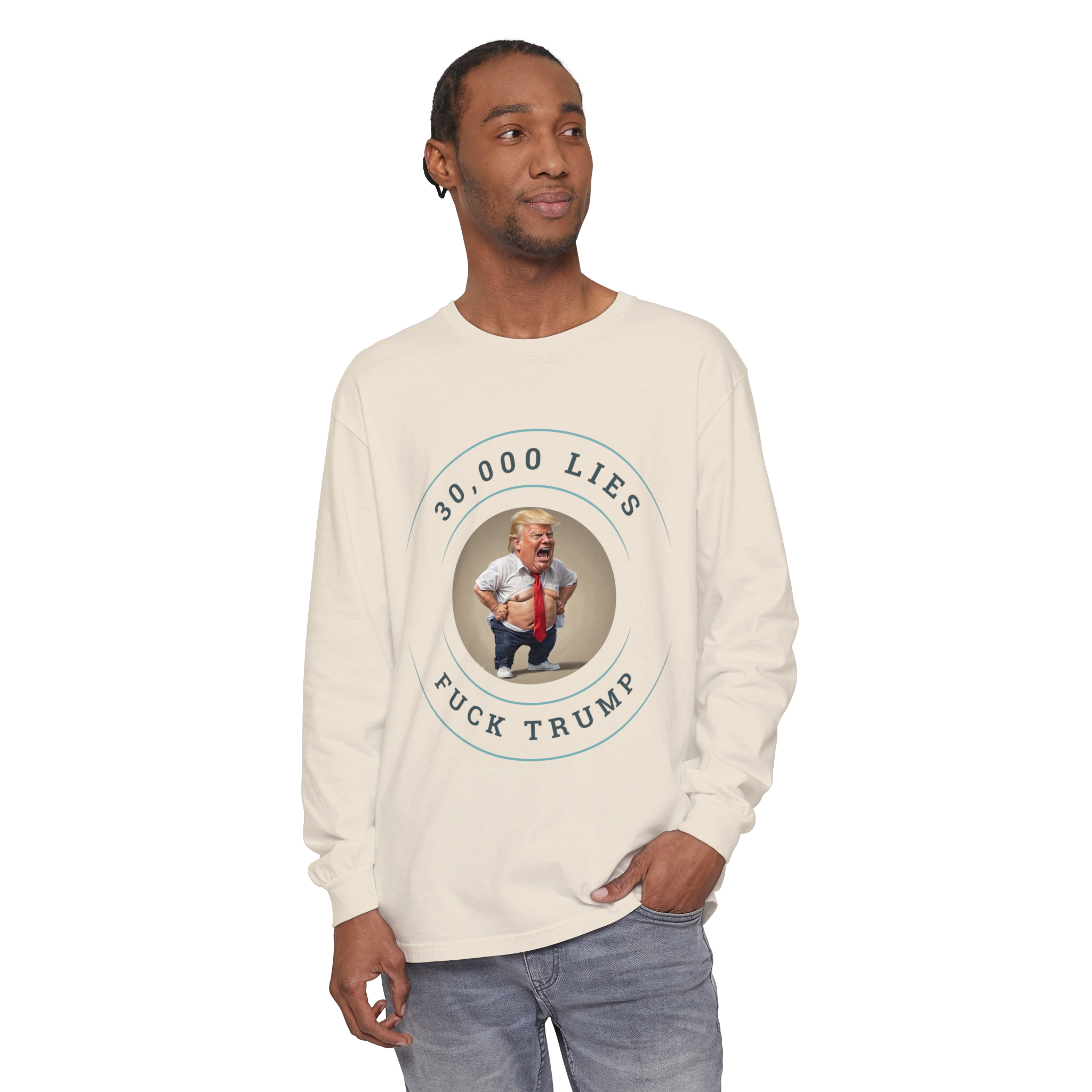 30,000 LIES Unisex Garment-dyed Long Sleeve T-Shirt - Image 27