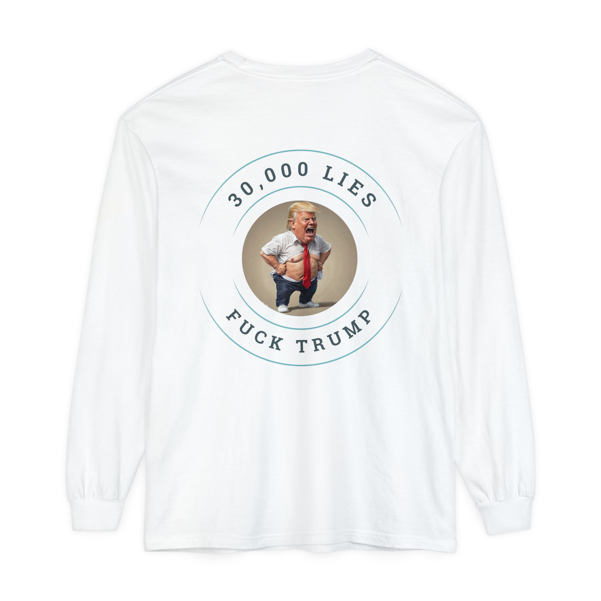 30,000 LIES Unisex Garment-dyed Long Sleeve T-Shirt - Image 2