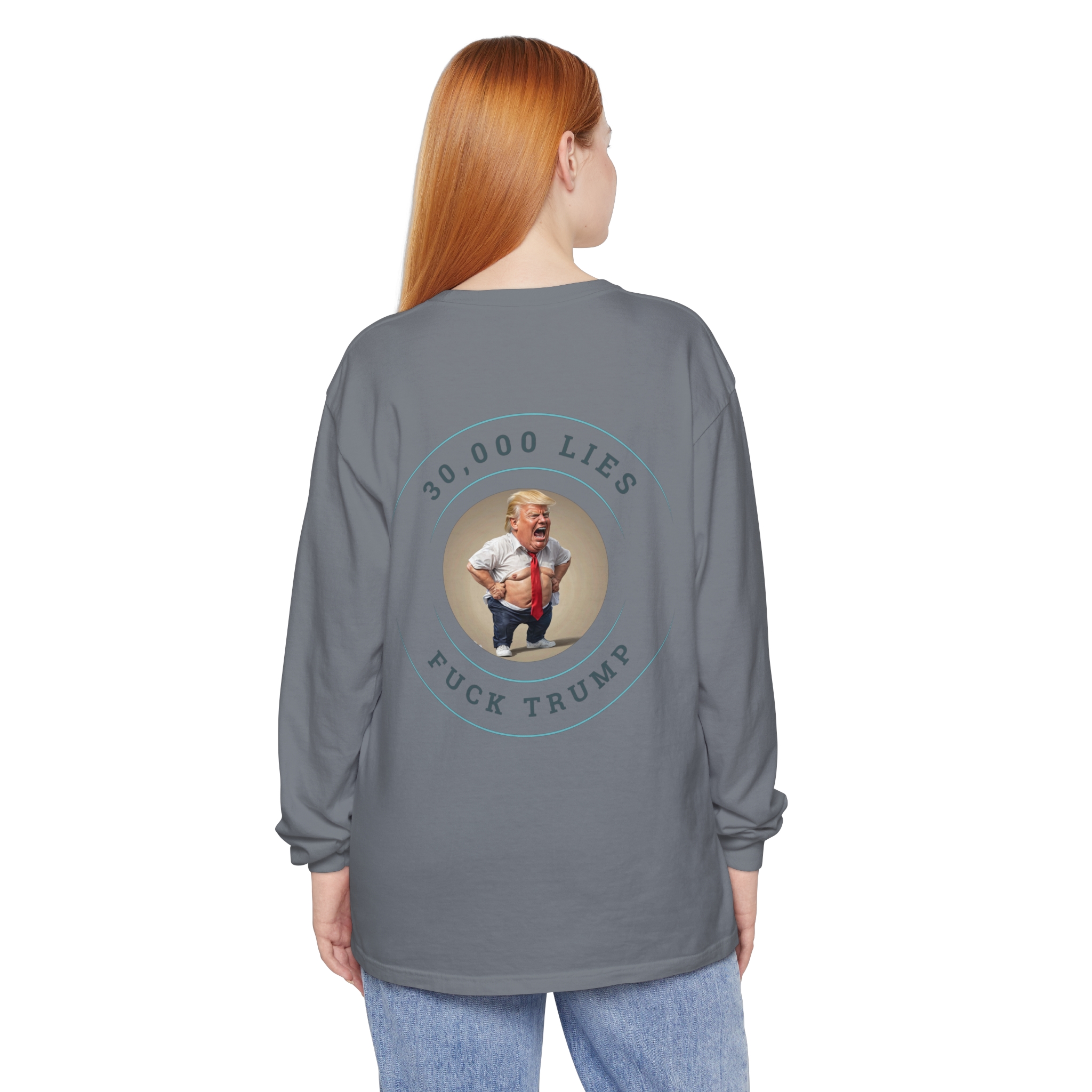 30,000 LIES Unisex Garment-dyed Long Sleeve T-Shirt - Image 78