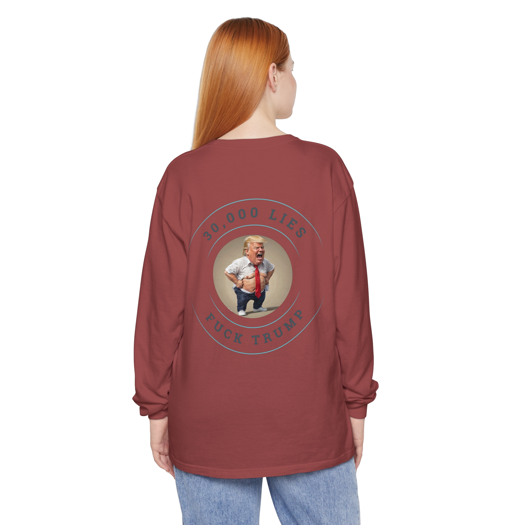 30,000 LIES Unisex Garment-dyed Long Sleeve T-Shirt - Image 24