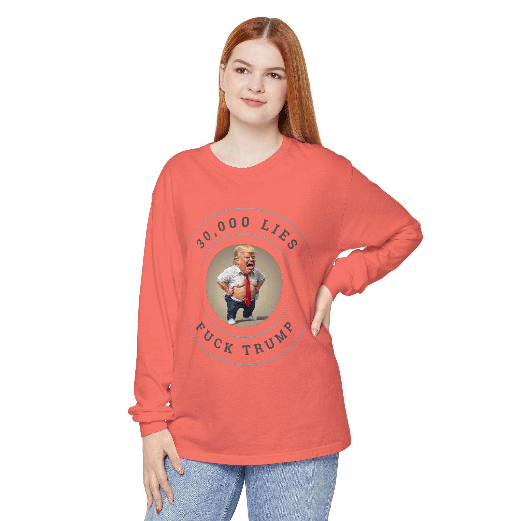30,000 LIES Unisex Garment-dyed Long Sleeve T-Shirt - Image 17