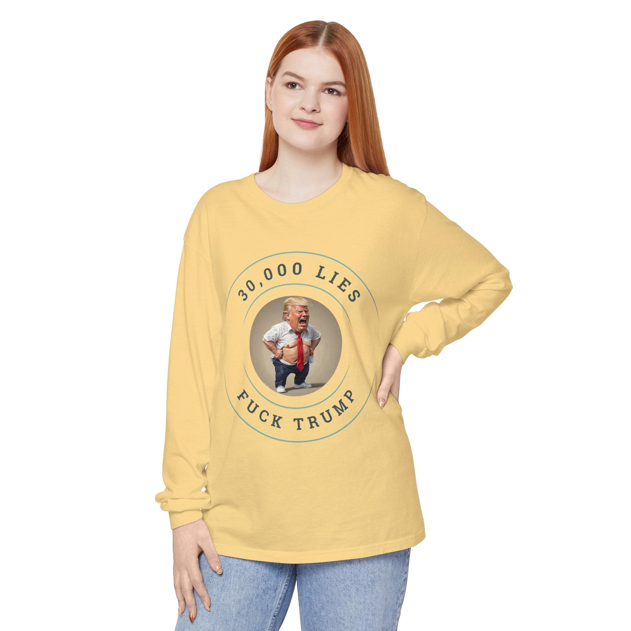 30,000 LIES Unisex Garment-dyed Long Sleeve T-Shirt - Image 41