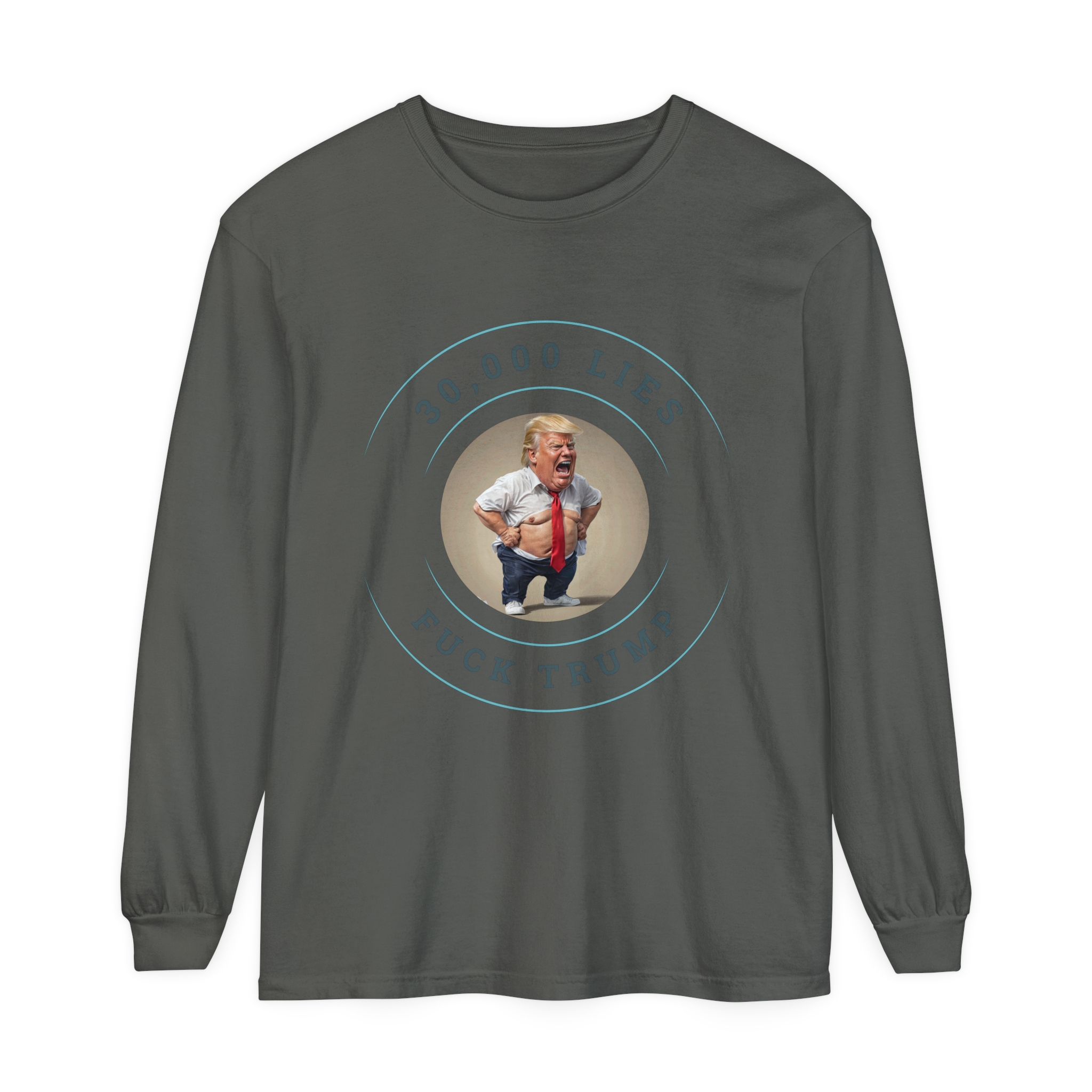 30,000 LIES Unisex Garment-dyed Long Sleeve T-Shirt - Image 49