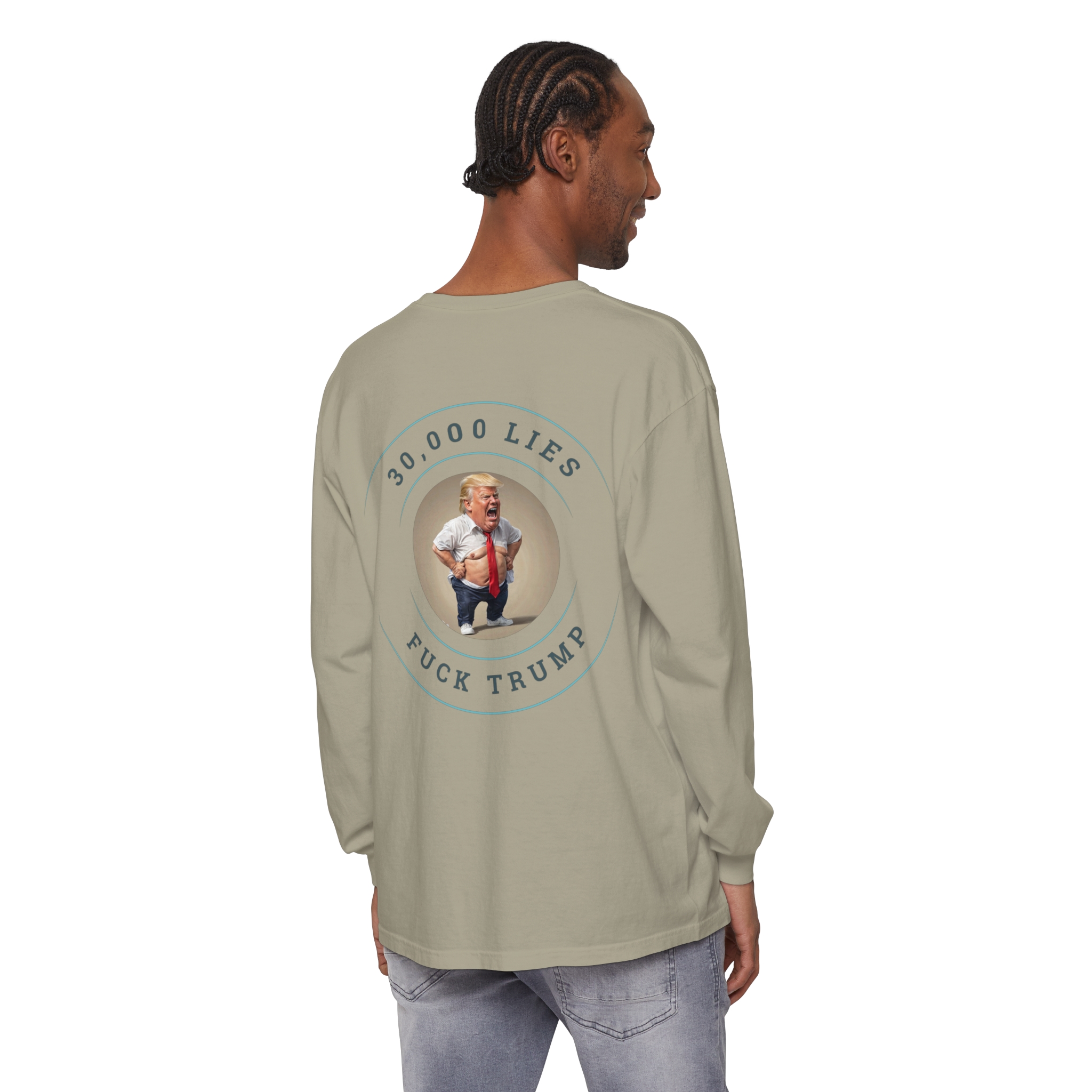 30,000 LIES Unisex Garment-dyed Long Sleeve T-Shirt - Image 46
