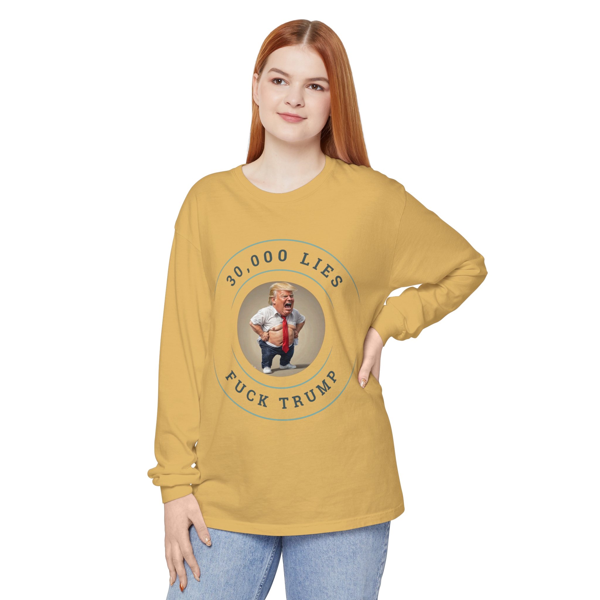 30,000 LIES Unisex Garment-dyed Long Sleeve T-Shirt - Image 35