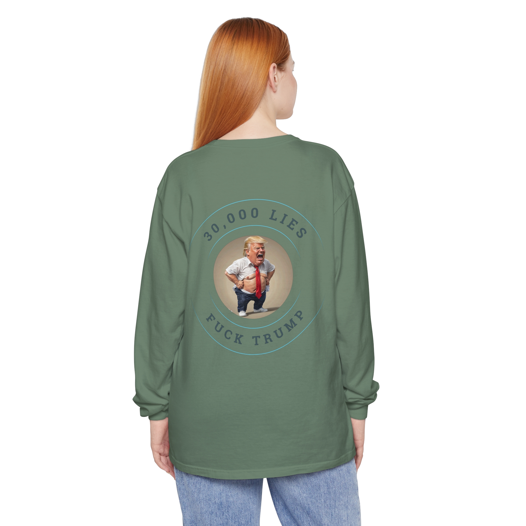 30,000 LIES Unisex Garment-dyed Long Sleeve T-Shirt - Image 72