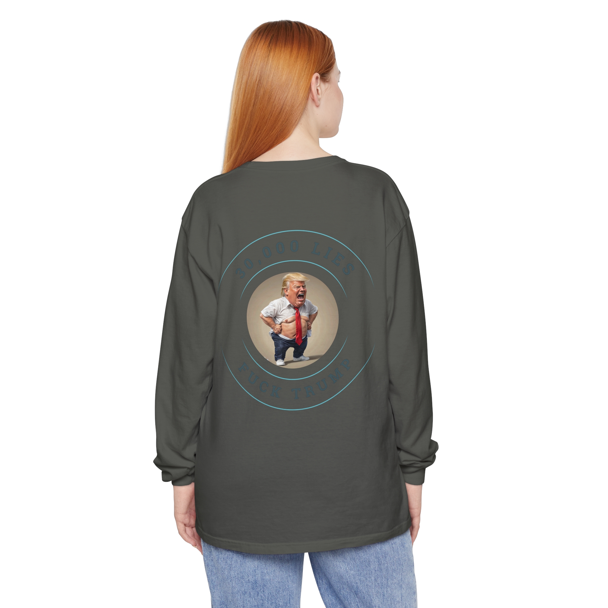 30,000 LIES Unisex Garment-dyed Long Sleeve T-Shirt - Image 54