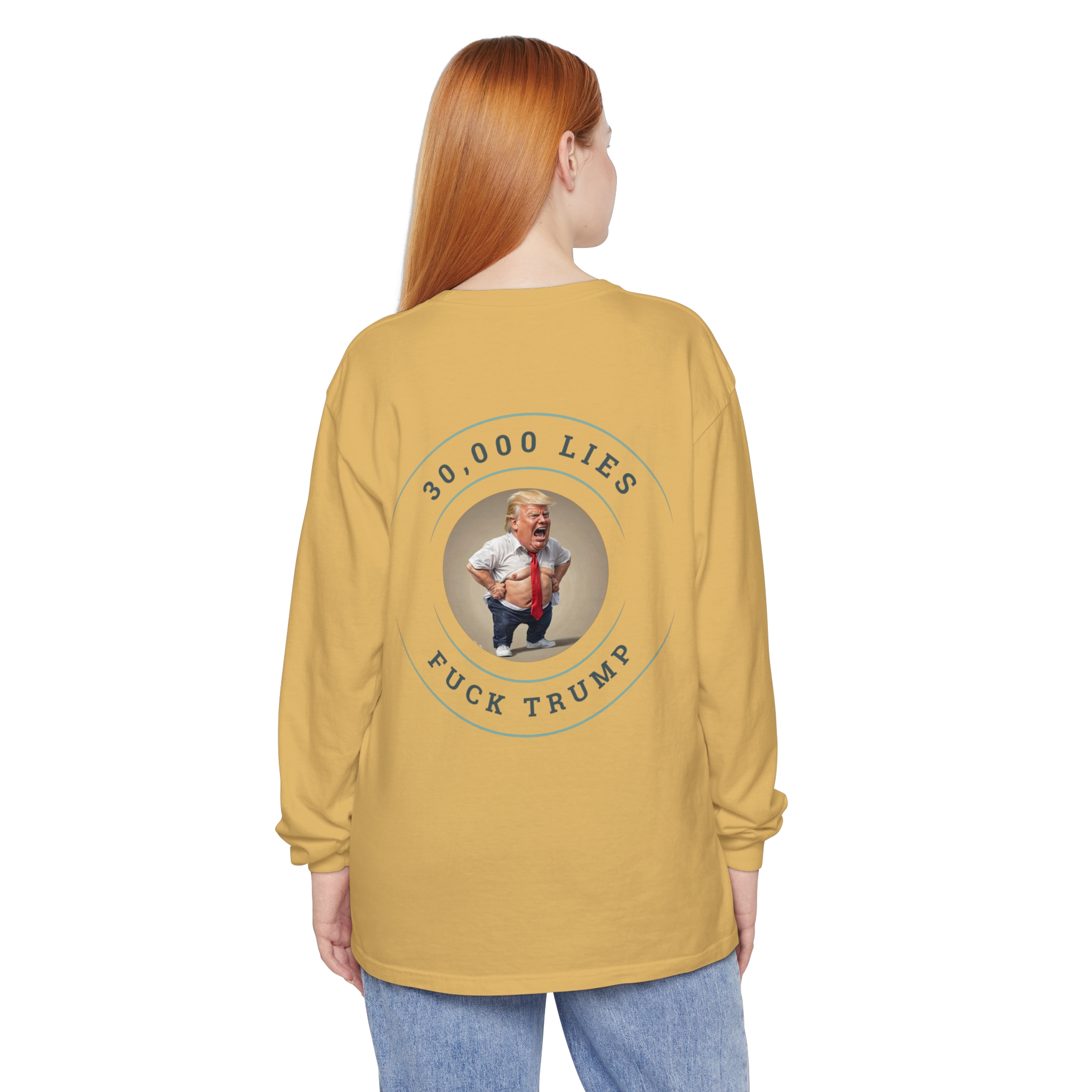 30,000 LIES Unisex Garment-dyed Long Sleeve T-Shirt - Image 36