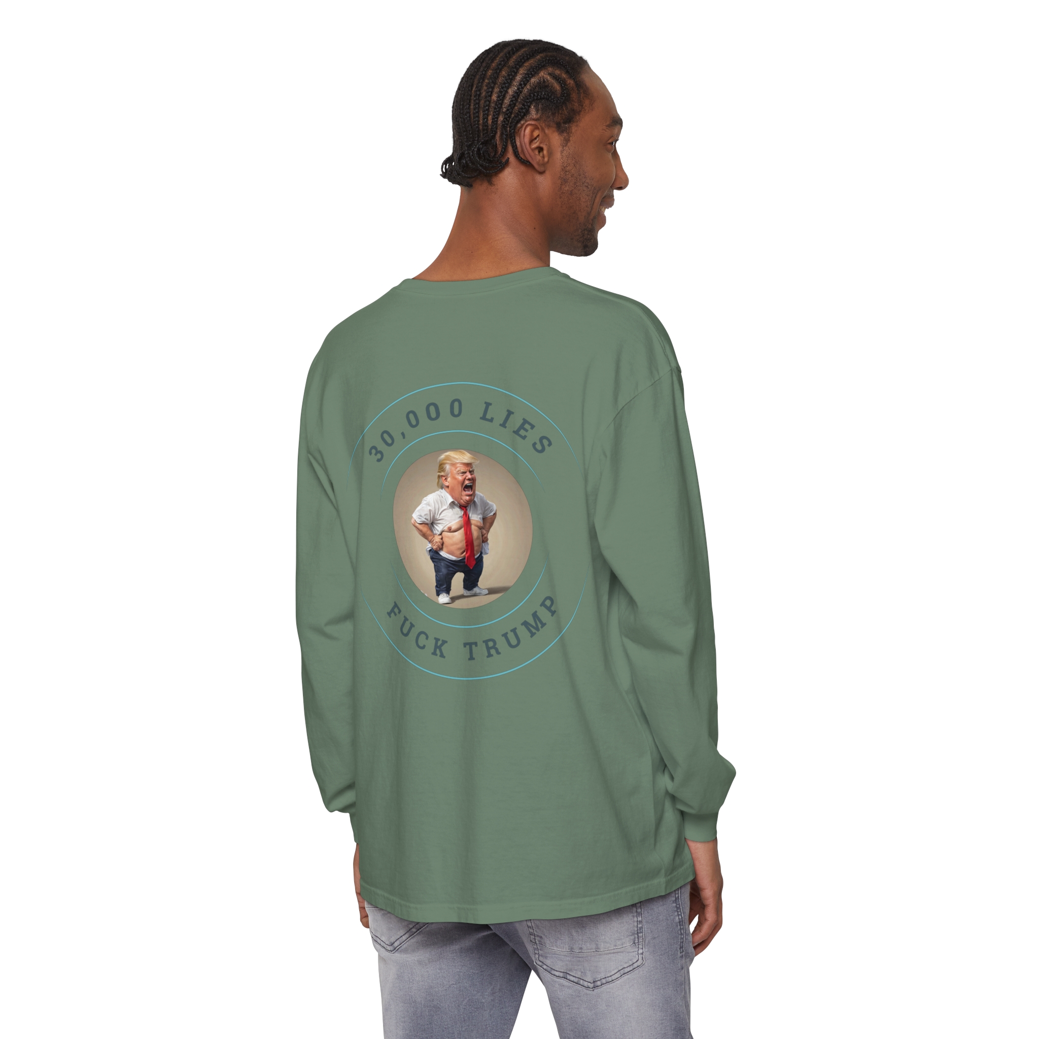 30,000 LIES Unisex Garment-dyed Long Sleeve T-Shirt - Image 70