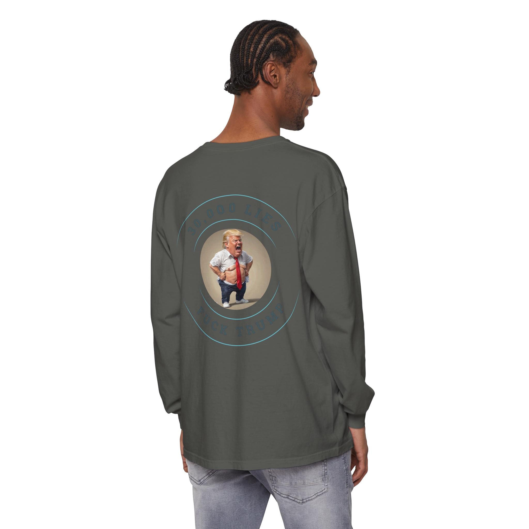 30,000 LIES Unisex Garment-dyed Long Sleeve T-Shirt - Image 52