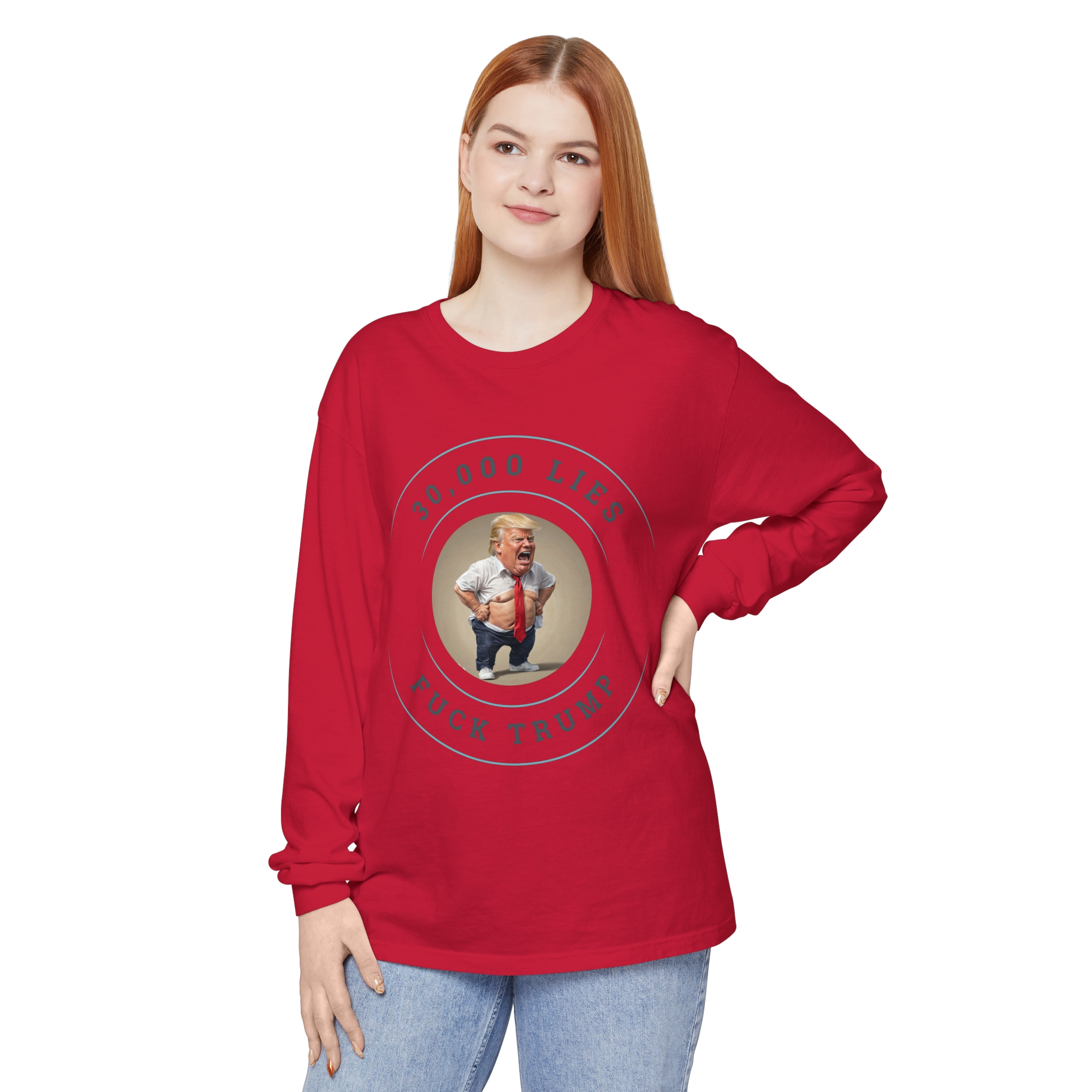 30,000 LIES Unisex Garment-dyed Long Sleeve T-Shirt - Image 83
