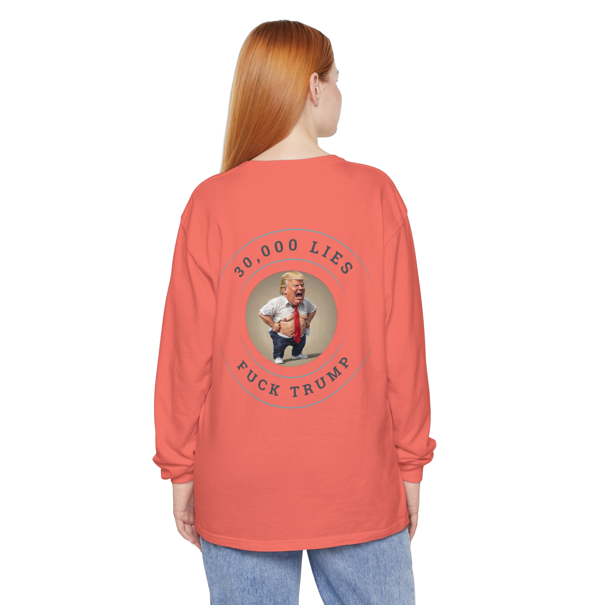 30,000 LIES Unisex Garment-dyed Long Sleeve T-Shirt - Image 18