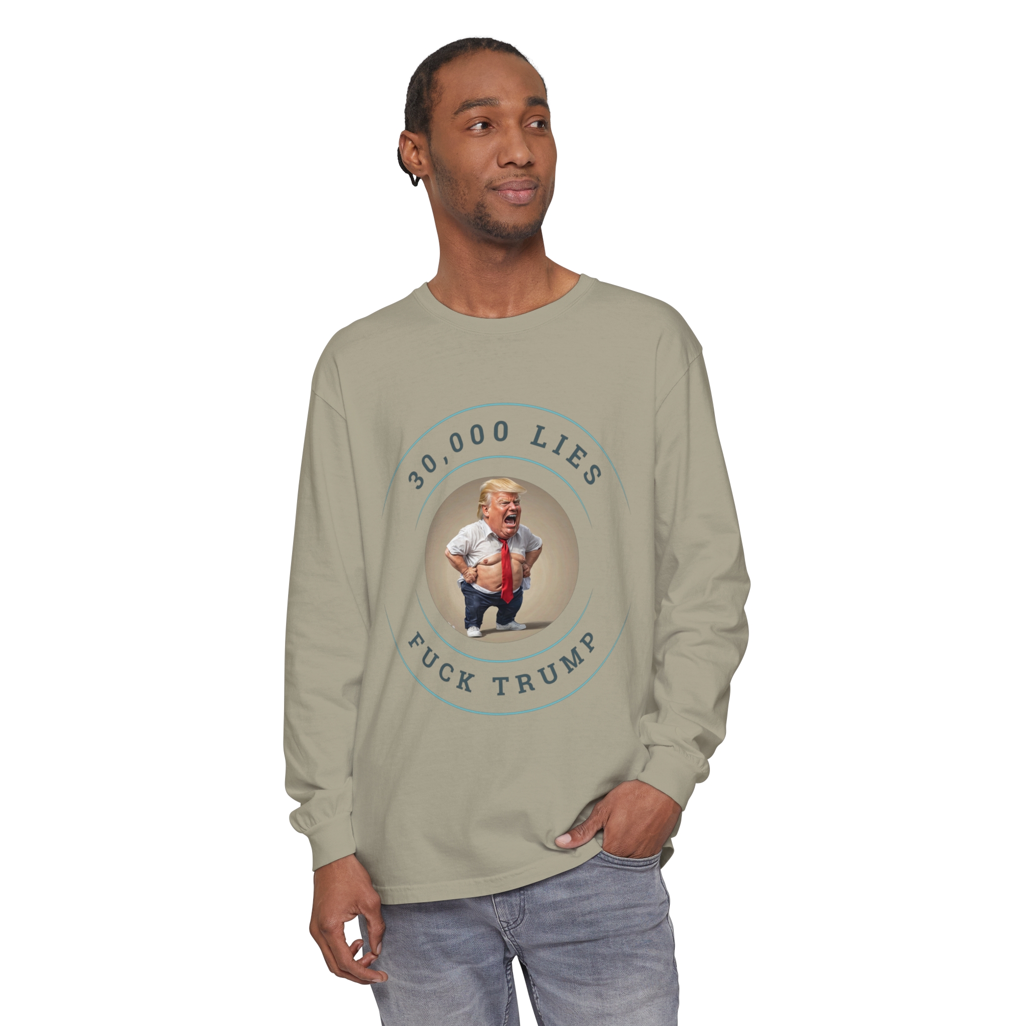 30,000 LIES Unisex Garment-dyed Long Sleeve T-Shirt - Image 45