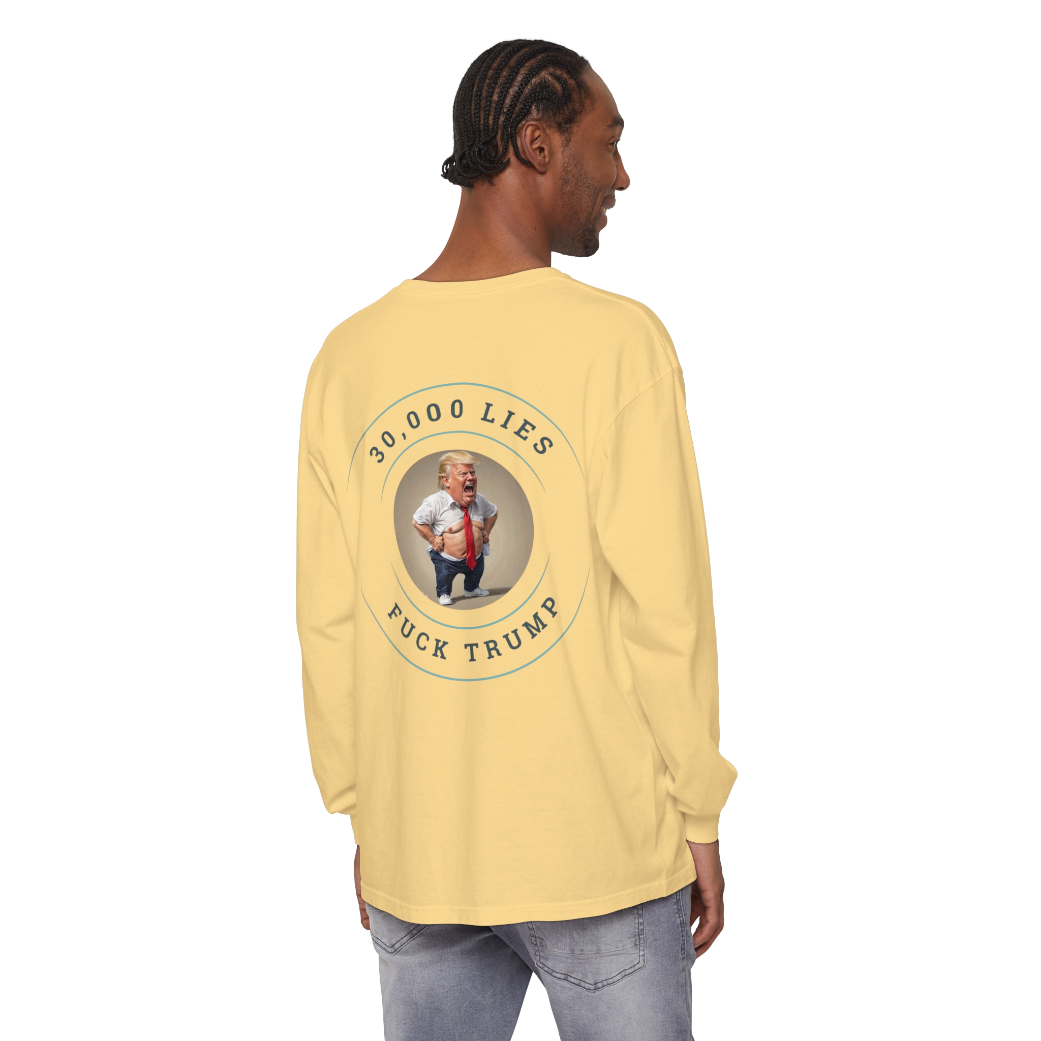 30,000 LIES Unisex Garment-dyed Long Sleeve T-Shirt - Image 40