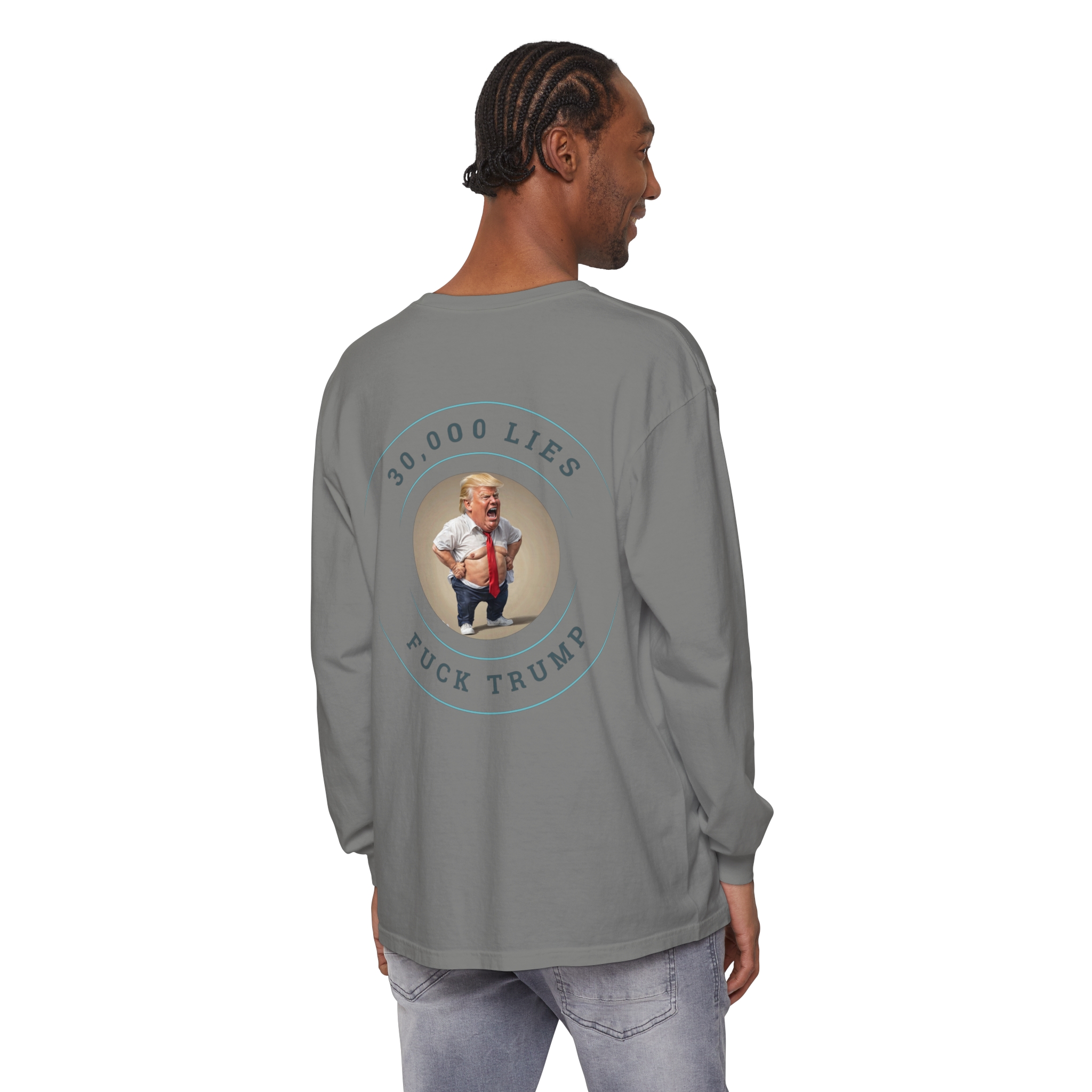 30,000 LIES Unisex Garment-dyed Long Sleeve T-Shirt - Image 58