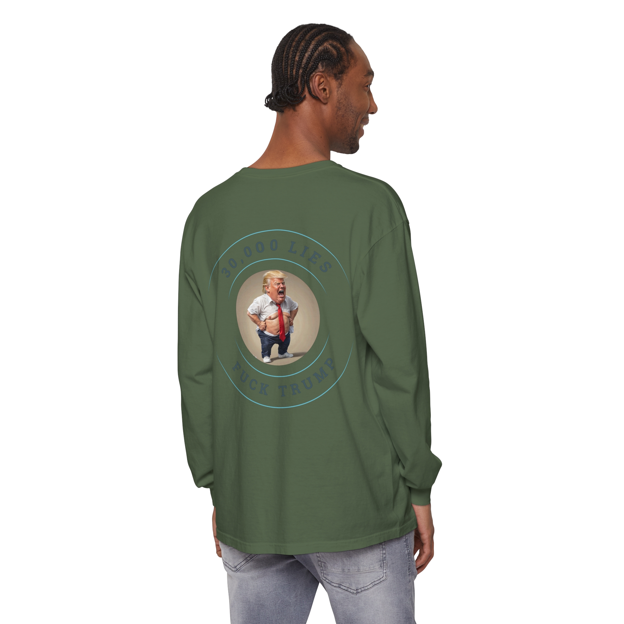 30,000 LIES Unisex Garment-dyed Long Sleeve T-Shirt - Image 64