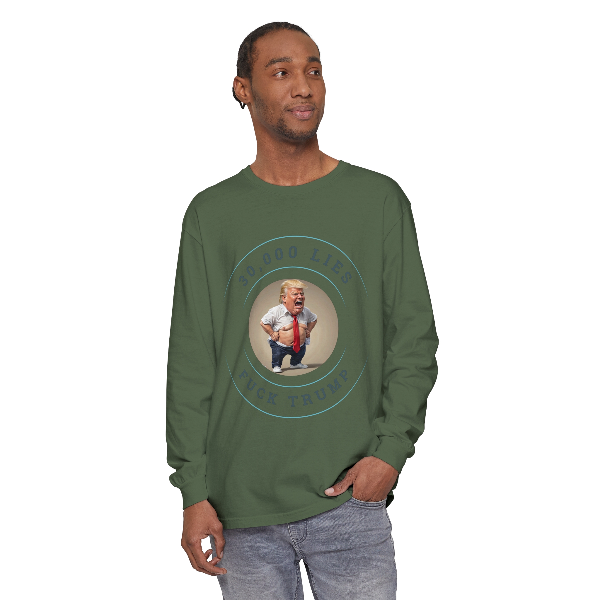 30,000 LIES Unisex Garment-dyed Long Sleeve T-Shirt - Image 63