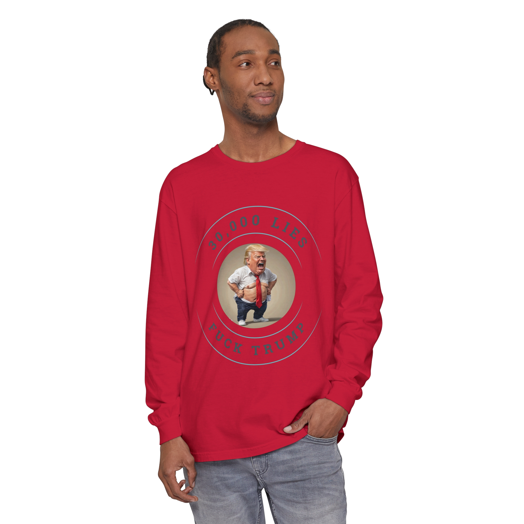 30,000 LIES Unisex Garment-dyed Long Sleeve T-Shirt - Image 81